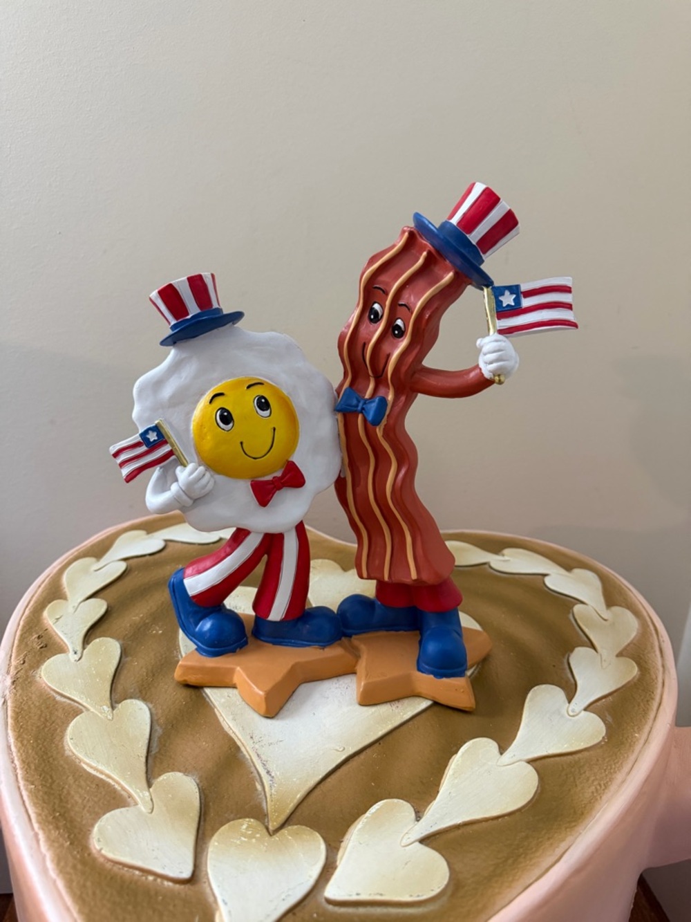 4th of July Patriotic Red, White & Blue Resin Bacon & Egg